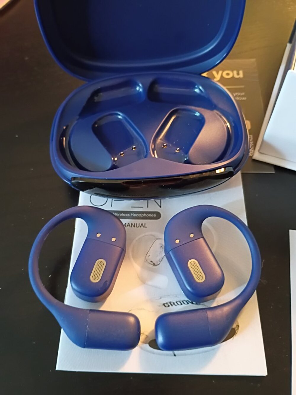 Groovz Navy Stars Plus Open Ear True Wireless Headphones with Charging Case - Picture 4 of 7